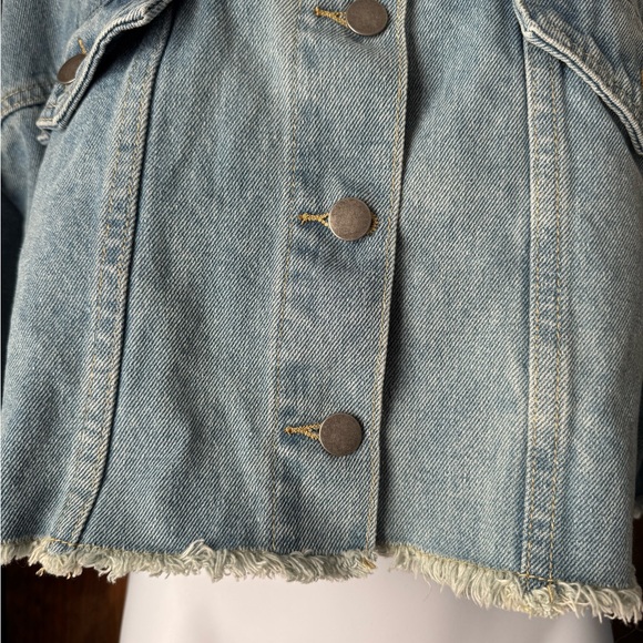 jw signature Los Angeles Blue Denim Cropped Jacket 2XL - Picture 8 of 11